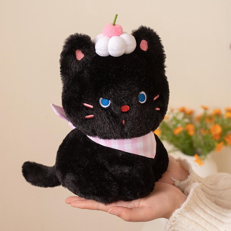 Cartoon Cute Black Cream Little Black Cat Doll Cute Cat Plush Toy Doll Children's Pillow Gift