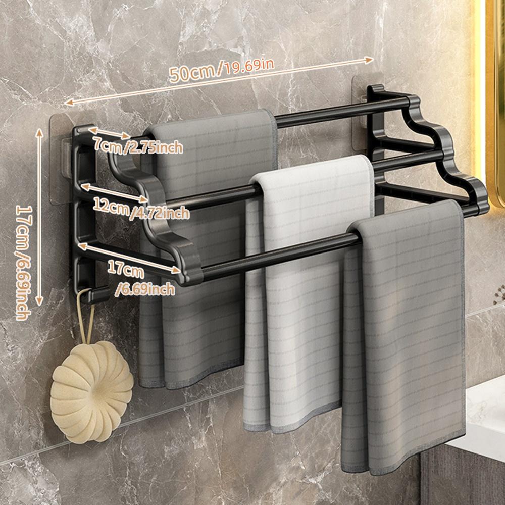 1pc bathroom Wall Mounted Towel Bar Hotel Storage Rack Bathroom Supplies Slipper Rack Shelf Home Towel Rack