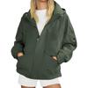 Women's Fashionable Thickened Hooded Outdoor Hiking Jacket Solid-Colour Windbreaker Outerwear