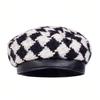 Módna kockovaná baretka Unisex maliarsky klobúk Vonkajšie voľnočasové Vetruodolné a teplé klobúky Klobúky Newsboy