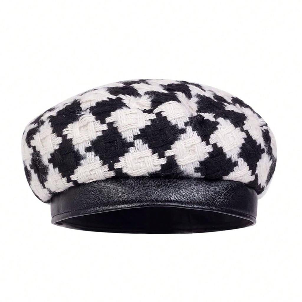 Módna kockovaná baretka Unisex maliarsky klobúk Vonkajšie voľnočasové Vetruodolné a teplé klobúky Klobúky Newsboy