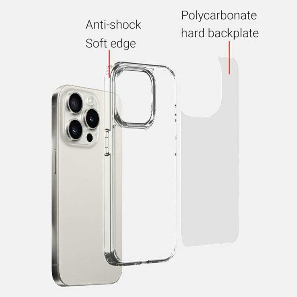 

KZDOO Guardian Series For iPhone 16 Pro Case Shockproof PC+TPU Phone Cover Transparent