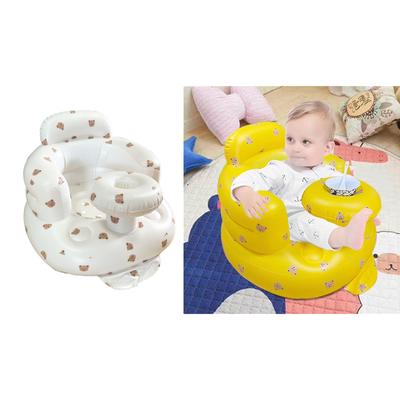 Portable Inflatable Infant Support Sofa Baby Back Support Sofa Backrest Chair Bear Theme Baby Chair for Baby Learning