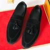 Fashion Designer New Men Pointed Tassels Suede Leather Shoes Male Casual Loafers Wedding Formal Dress Footwear Sapatos Tenis Masculino