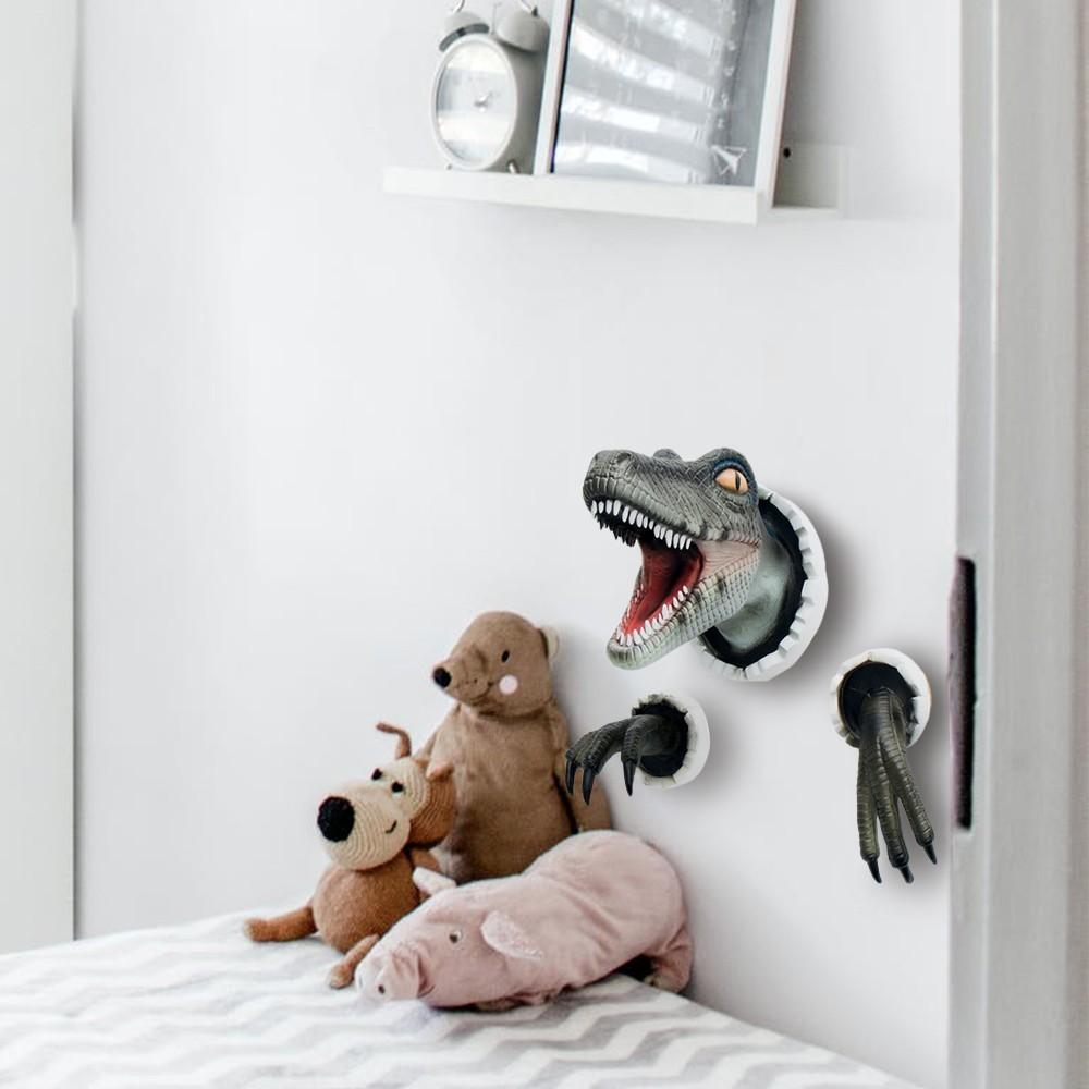 

Настенная скульптура динозавра, настенное искусство, реалистичный настенный бюст динозавра синий