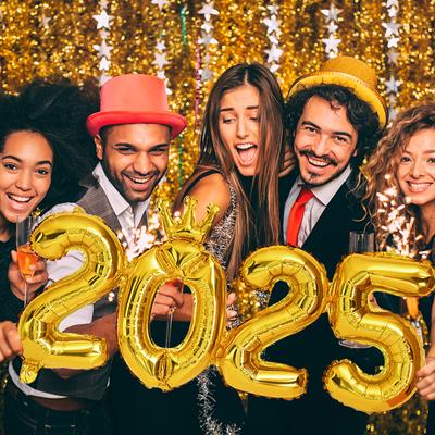 Palloncini in lamina con numero di corona 2025, decorazione per festa di Capodanno, accessori per photo booth, decorazioni natalizie per la casa, Navidad 2024