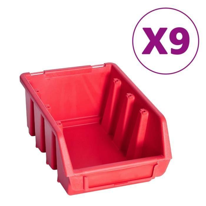 Kit de bacs de stockage - VIDAXL - Rouge et noir - 27 compartiments - Plastique - Extensible