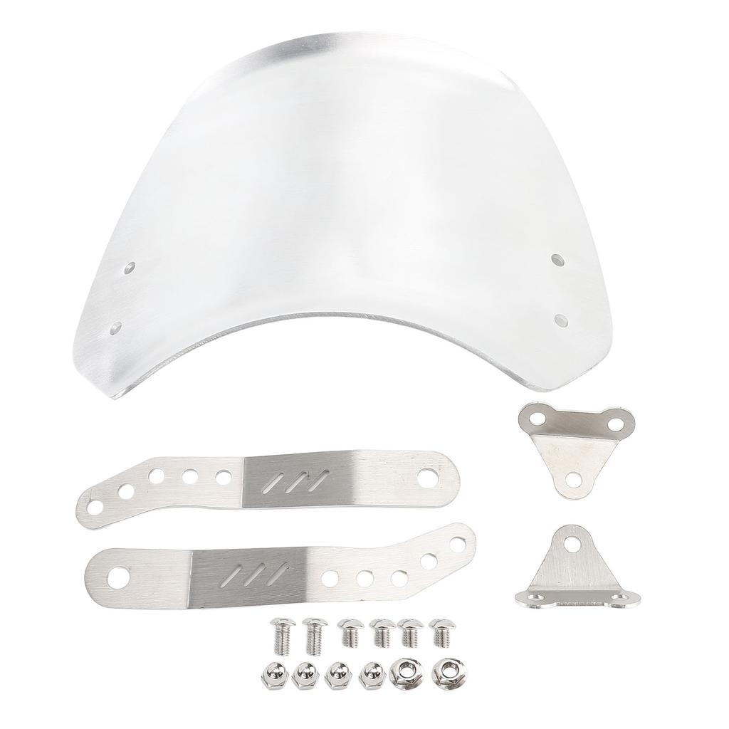 Motorcycle Windshield Aluminum Universal Front Wind Deflector with Mount for 6.5in To 9.45in Round H