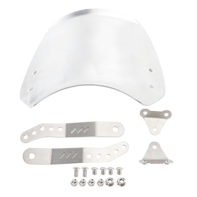 Motorcycle Windshield Aluminum Universal Front Wind Deflector with Mount for 6.5in To 9.45in Round