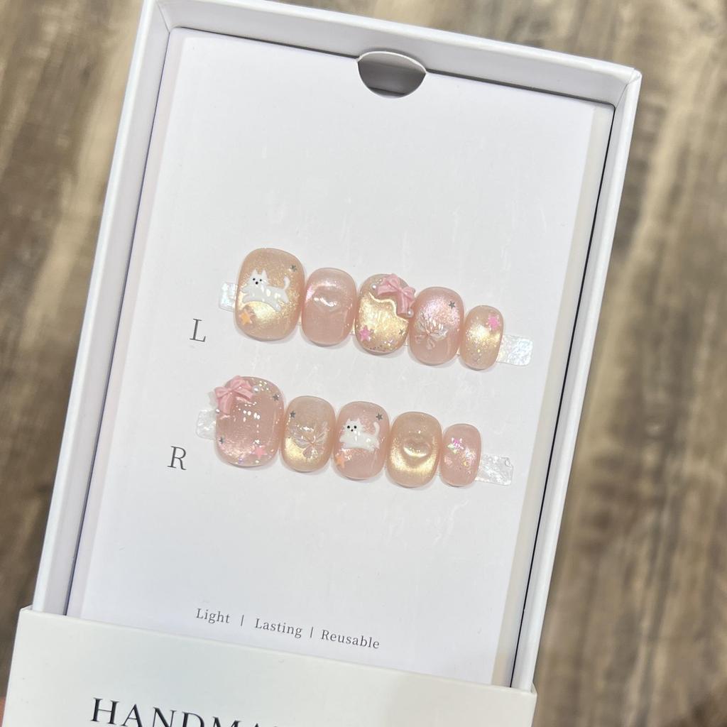 Handcrafted Short Wearable Nail Art Stickers - High-End Boutique False Nails