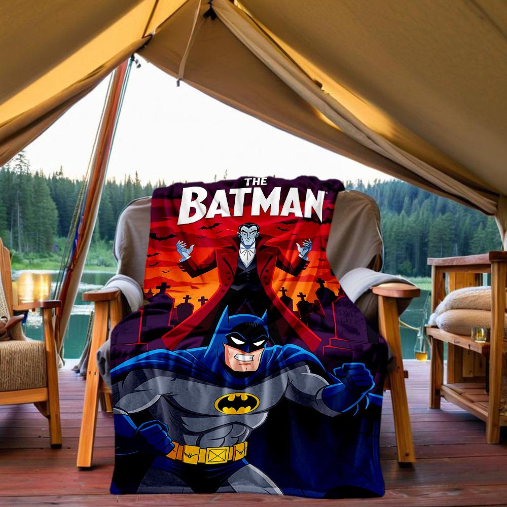 1PC Batman Outdoor Blanket Lightweight Flannel, Soft & Warm, All-Season, Outdoor, Camping, Living Room, Office, L1106059