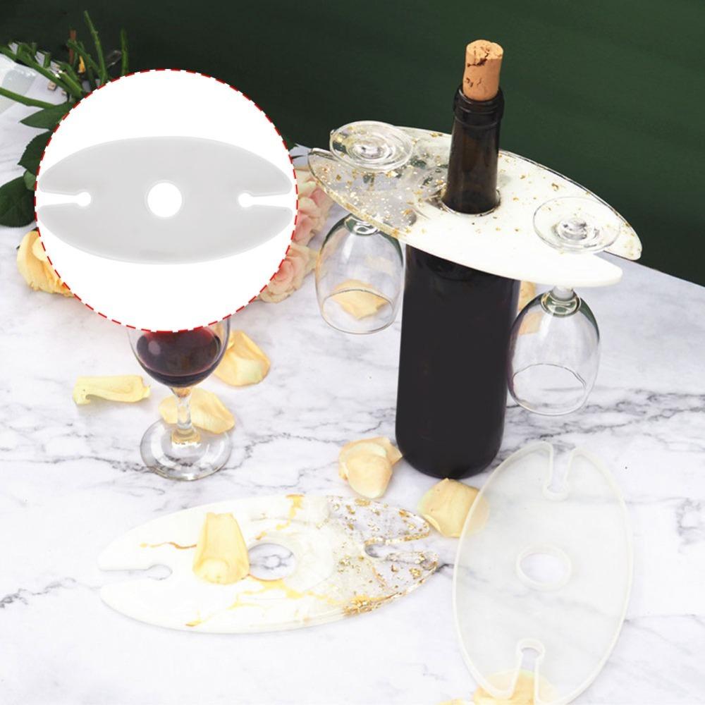 Silicone Wine Rack Tray Resin Mould Mirror Glass Holder Silicone Mold White DIY Mould Resin Casting Mold Home Decoration