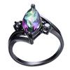 Vintage Bohemian Mystery Topas Regenbogen Ring Hochzeit Party Ringe für Frauen