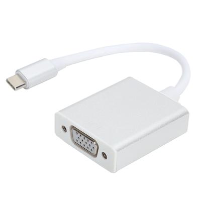 Adapter TypeC do VGA Srebrny kompaktowy konwerter męski na żeński kompatybilny z systemem OS X