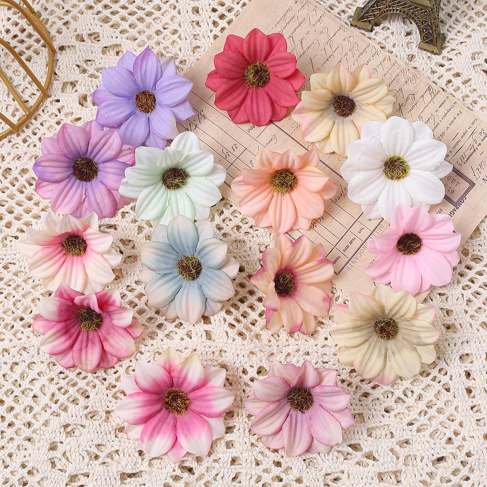 10/20 Stück Künstliche Doppelschichtige Sonnenseide Simulationsblumen Wohnzimmer Küchendekoration Zimmer Hochzeitsdeko DIY-Zubehör