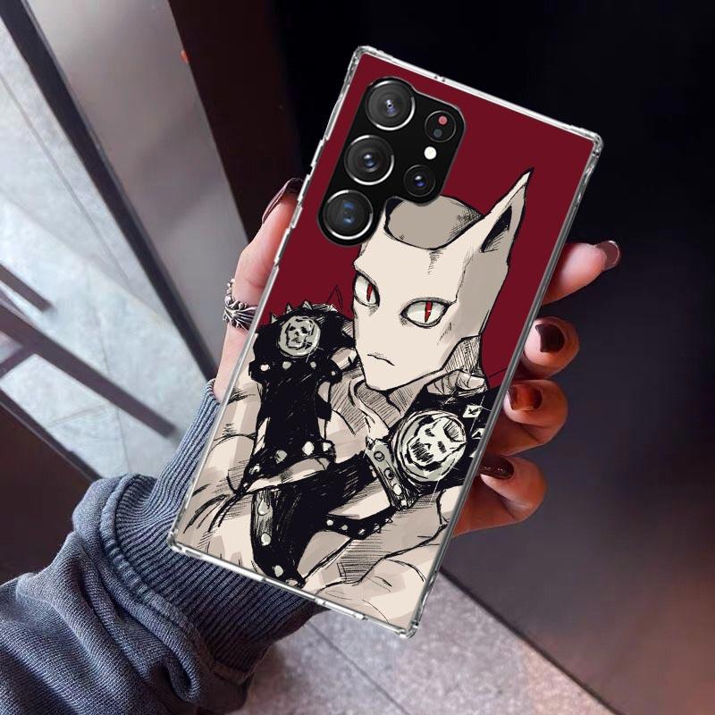 JoJo Kira Yoshikage Killer Queen Phone Case For Samsung Galaxy S23 S24 S25 Edge S26 Ultra S22 + S21 Plus S20 FE Cover Silicone P