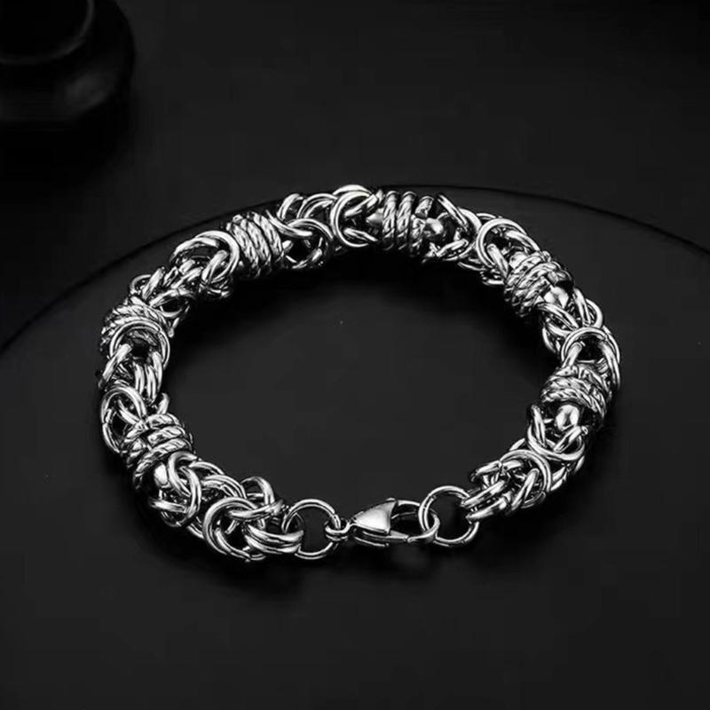 Handmade Stainless Steel Bracelet Vintage Wrist Jewelry Delicate Braided Bracelet Suitable for Men and Woman Present