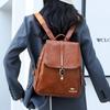 Soft Leather Backpack Women's Large Capacity Travel Backpack Student Schoolbag