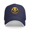 Face Skull Design Baseball Cap Black with Yellow Emoticon Graphic Cool Streetwear Style Hat for Unisex and Women