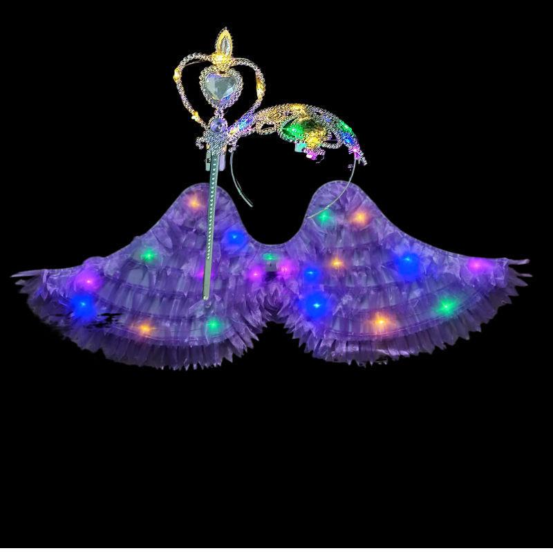 Little Girl's Angel Feather Wings Set – Christmas and New Year Costume Décor