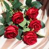 10pcs Simulation Flowers Velvet Pearl Roses Chinese Valentine's Day Gift Fake Flower Artificial Red Rose Wedding Decoration