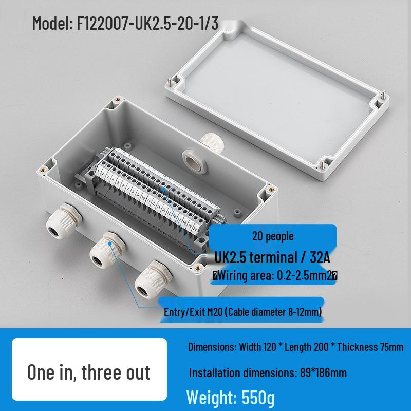 Waterproof Outdoor Junction Box with Cable Terminals