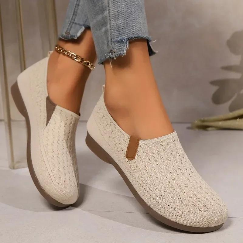 2025 Shoes Female Mesh Women's Vulcanize Shoes Light Outdoor Women Sneakers Low Heel Round Toe Slip On Soft Ladies Casual Shoes