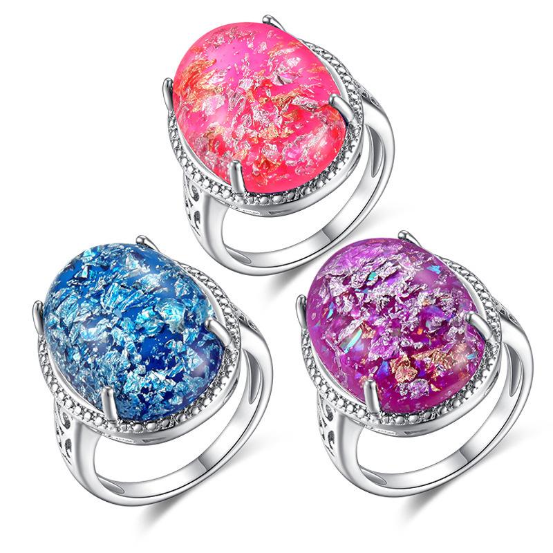 2021 Should Popular Court Vintage Ring Female Symphony Opal Ring