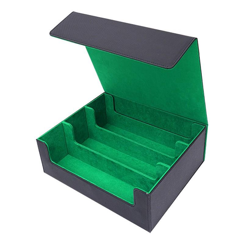 Třířadá velkokapacitní kožená pouzdro na karty s diamantovým vzorem pro karty Pokemon & Three Kingdoms Kill