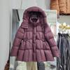 Winter New Down Jacket Women's Medium and Long Thickened Waist and Thin White Duck Down Hooded Cape Jacket