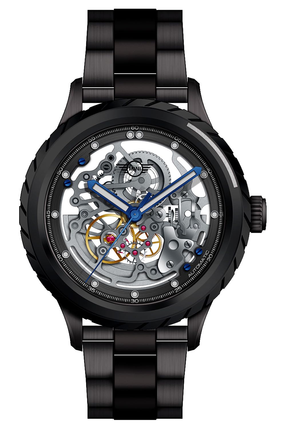 

MINI Automatic Watch 44mm Skeleton Automatic Mechanical Watch SS Bracelet Mini Cooper MA-2 Black/Gunmetal Double-Sided [Regular Import] (Gray)