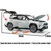 1/32 Toyota RAV4 SUV Off-Road Toy Car, JKM Diecast Metal Model Sound & Light Doors Openable Educational Collection Gift for Boy