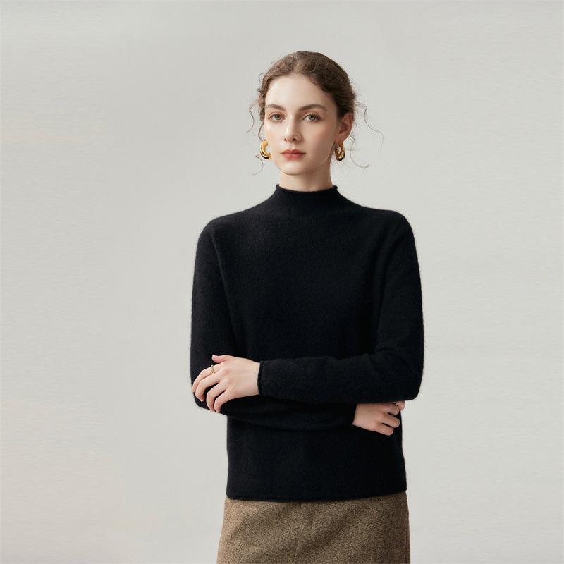 Lekasha Women's Cashmere Rolled Hem Turtleneck Sweater
