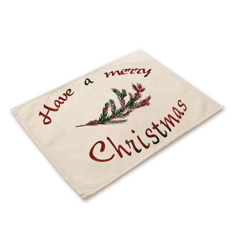 Western Style Stain-Proof Linen Placemat - Heat-Insulating and Decorative Christmas Table Mat