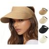 Women Summer Empty Top Hat Outdoor Hiking Foldable Sun Cap Wide Large Brim Beach Visors Straw Hats