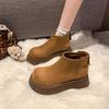 Women's Fashion Platform Snow Boots Winter New Round Head Suede Back Zipper Anti-slip Wear-resistant Short Boots