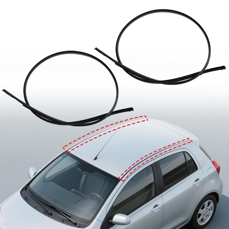 1 Pair Roof Rubber Strips for 2004-2007 75555-12120 75556-12120 Replacement Weatherstrip Waterproof Rain Seal