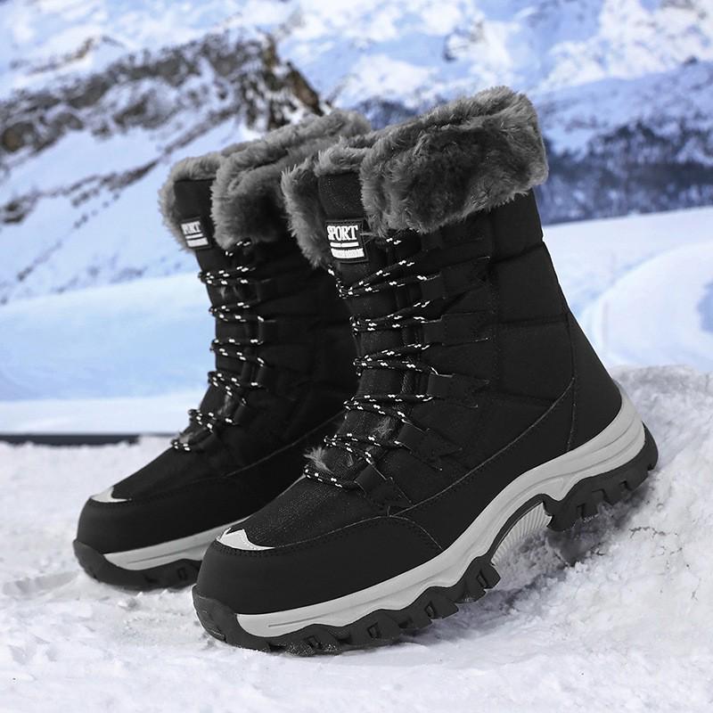 Women's Fleece-Lined High-Top Snow Boots - Warm, Thick, Plus Size Cotton Short Boots for Autumn/Winter Fashion