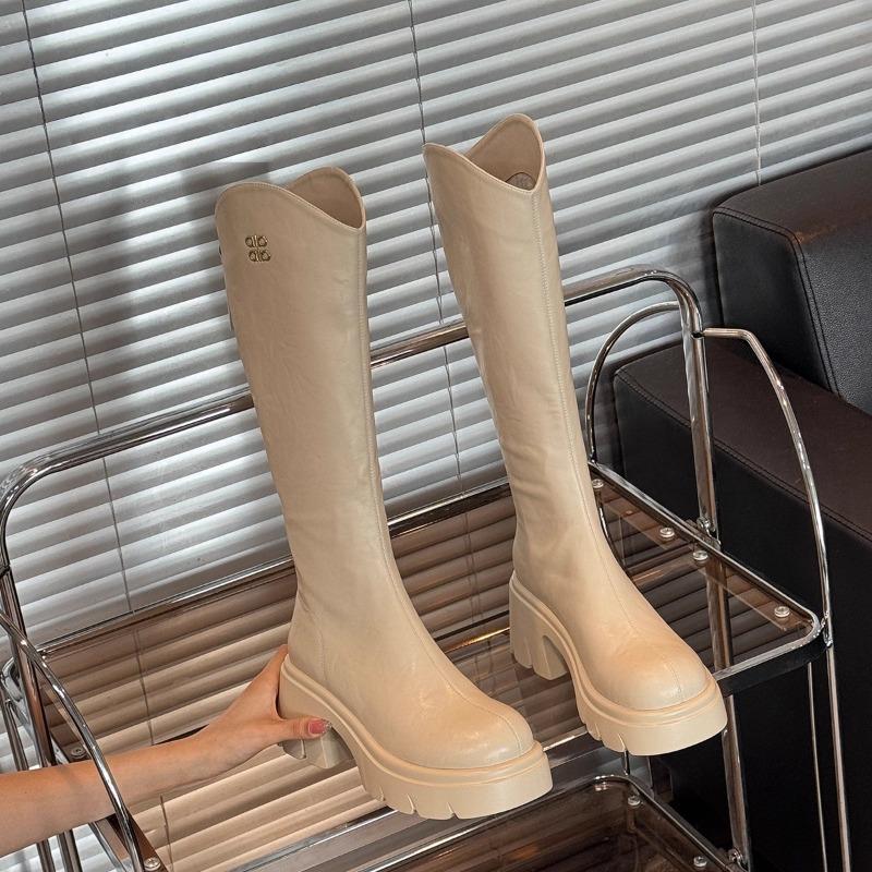 Retro High-Heel Ritterstiefel für Damen neue kleine Herren, aber Kniestiefel