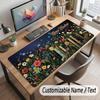 Floral Garden Theme Customized Mouse Pad Personalized Print Name Text Desk Mat For Home Office Table Decor
