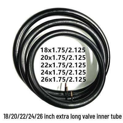 Extended Valve Inner Tube for Bicycles - 18/20/24/26 Inch X 1.75/1.95/2.125 with 48mm Straight Valve