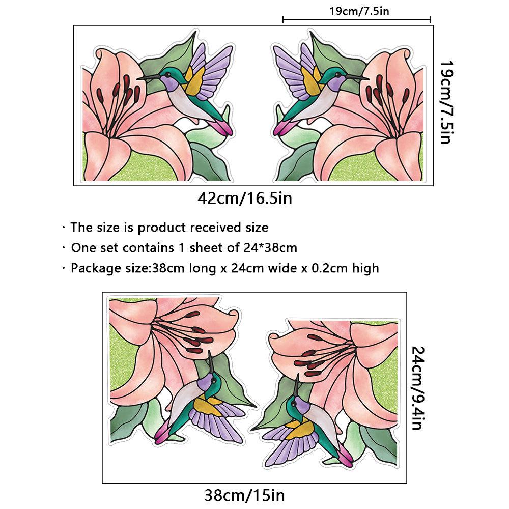 Double-Sided Transparent Flower & Bird Window Corner Sticker Pearl Cotton Roll