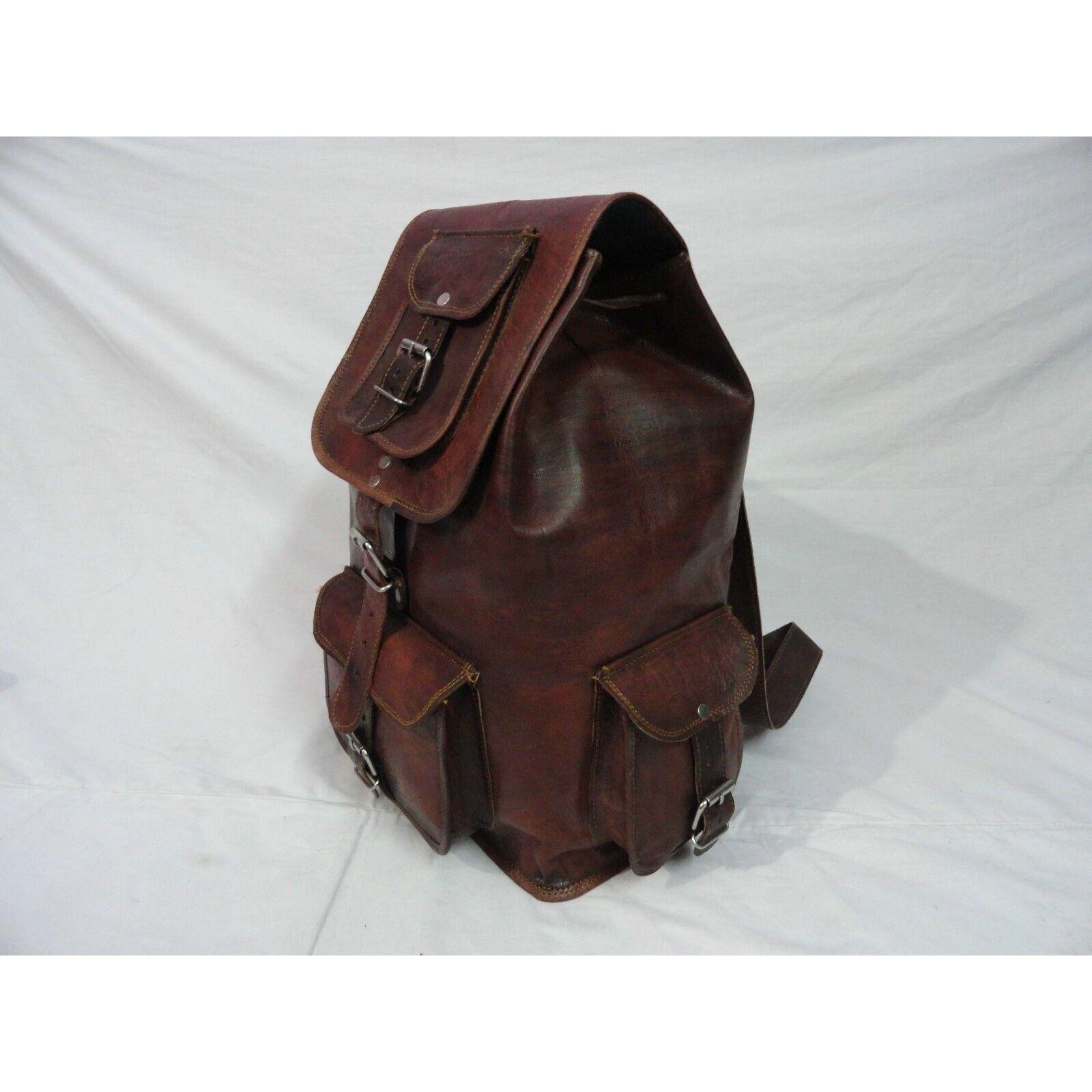 Новая мужская сумка-рюкзак из натуральной натуральной кожи с коричневой козой в стиле — фото 6