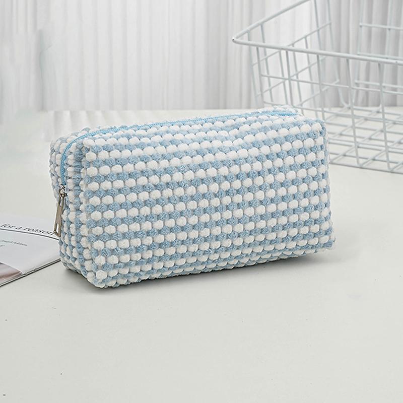 Cute Plush Makeup Bag For Women Portable Travel Commuting Large Cosmetic Bags Zipper Toiletry Bag Washing Storage Bags Pen Pouch