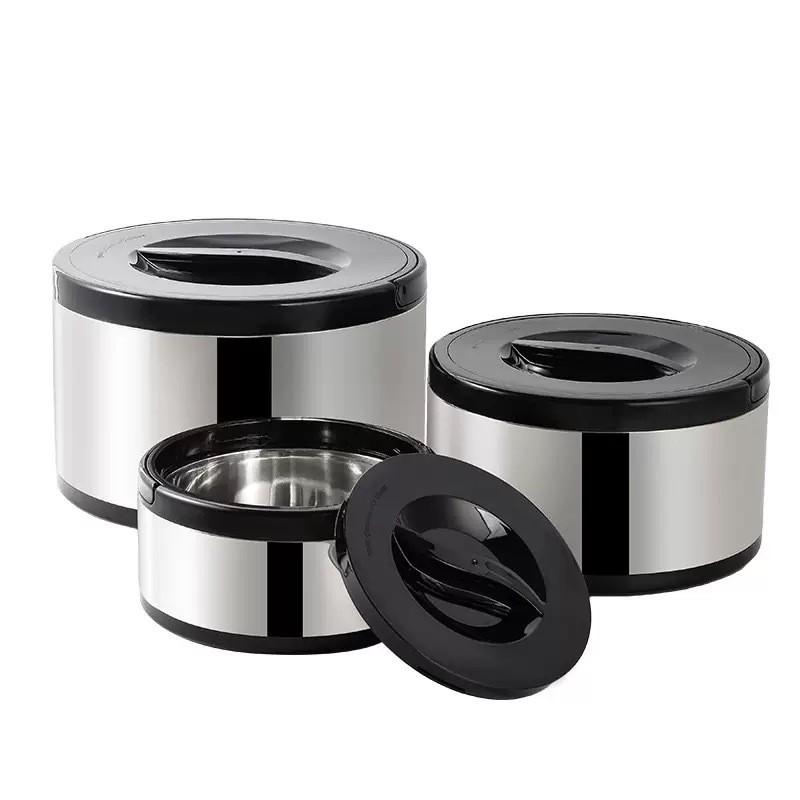 Stainless Steel Insulated Lunch Box Set 3-Piece Portable Thermal Food Container Office Workers Students Adults