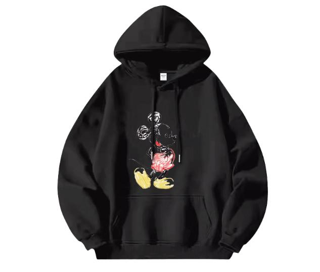 2025 Disney Series Cotton Fun Cartoon Mickey Pattern Printed Hoodie Men and Women Street Couple Loose Fashion Breathable Top