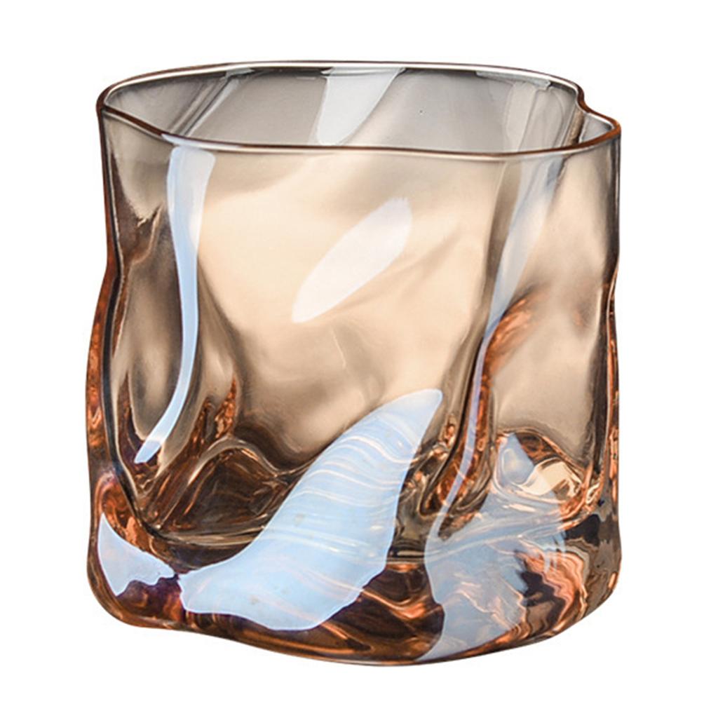 280 ml unregelmäßiges Glas für Whisky, durchsichtiger Glasbecher, Gletscherwein, Getränketrinkbecher, Haushaltsweinbecher für Feiertagstreffen