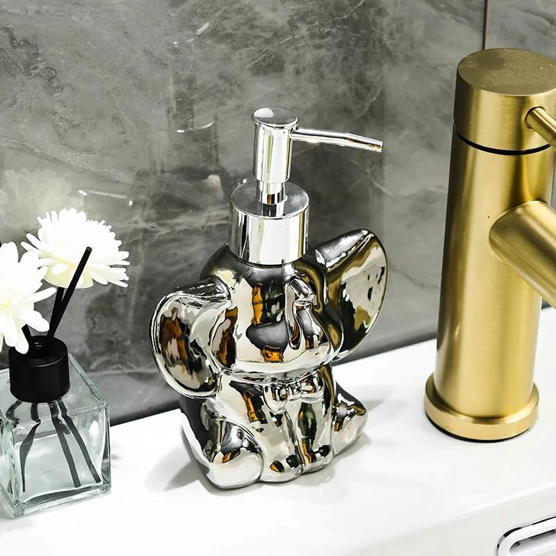Ceramic elephant lotion bottle press bathroom shower gel shampoo bottle hotel lotion bottle bathroom accessories soap dispenser