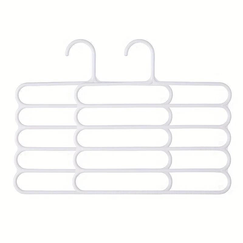 Multi Functional Five Layer Pants Rack,Home Wardrobe,Pants Hanging,Scarf Storage Rack,Anti Slip Multi-layer Scarf Rack,Tie Rack