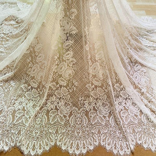 

300cmx150cm Тич Кружевная Ткань Французский Шантильи Ресницы Кружевные Ткани Кружева